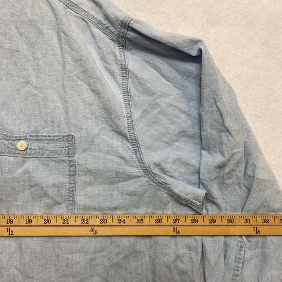 Gap The Big Shirt Womens XL Blue Long Sleeve Denim Chambray  Button Up Oversized - Picture 8 of 10